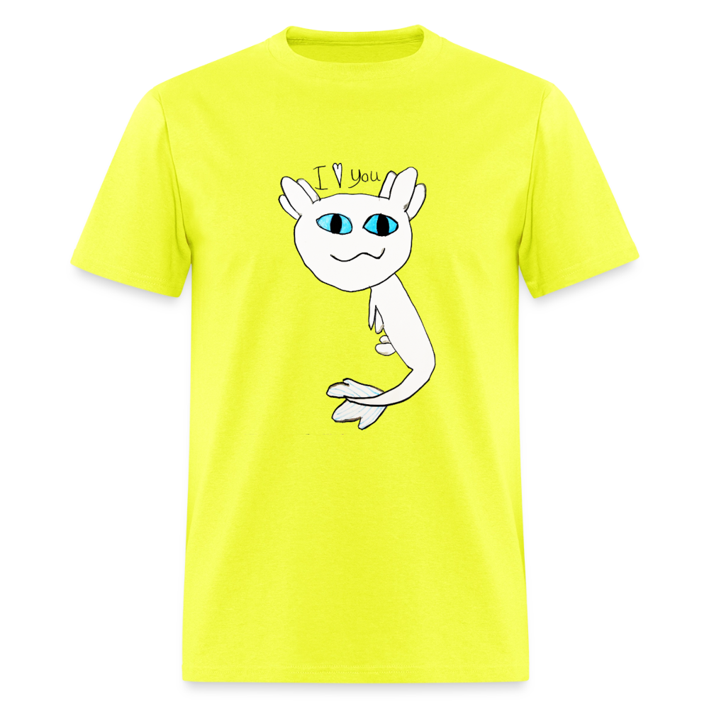 DC26 Evelyn's "Axolot Lovel" T-shirt - safety green