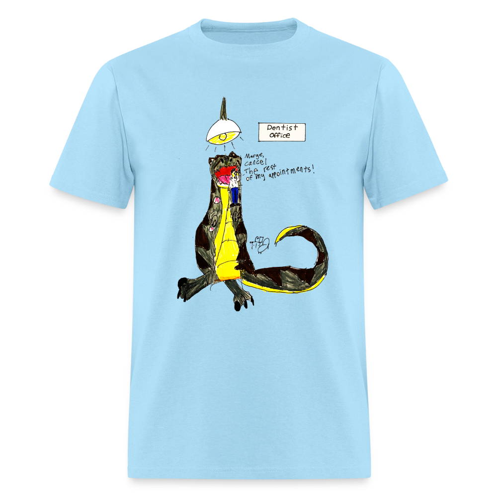 DC26 Callie's "Dino Dentist" T-shirt - powder blue