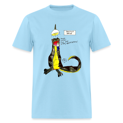 DC26 Callie's "Dino Dentist" T-shirt - powder blue