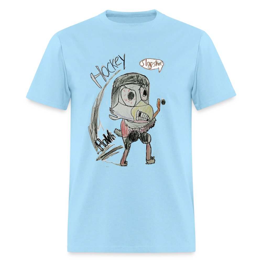 DC26 luca's "Hockey Hawk" T-shirt - powder blue