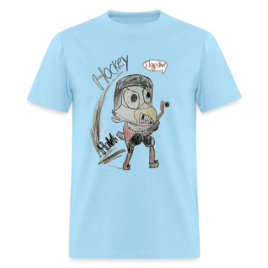 DC26 luca's "Hockey Hawk" T-shirt - powder blue