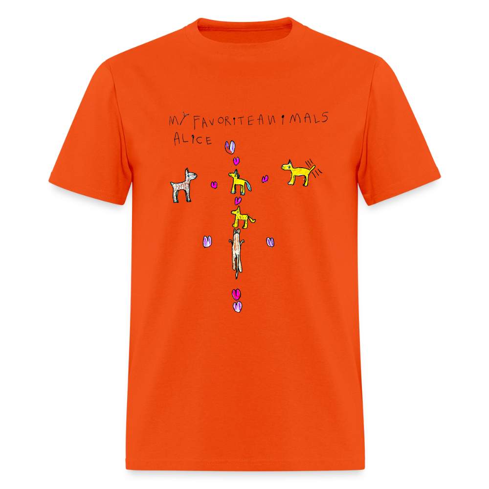 DC26 Alice's "Favorite Animals" T-shirt - orange