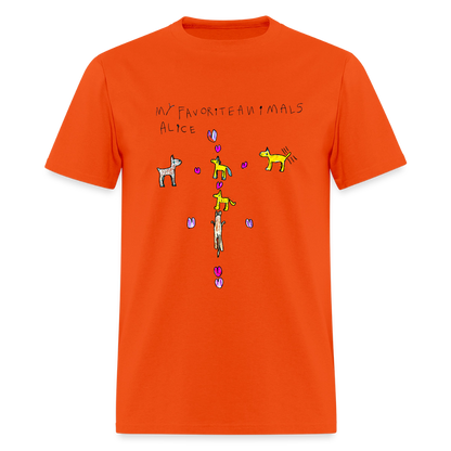 DC26 Alice's "Favorite Animals" T-shirt - orange