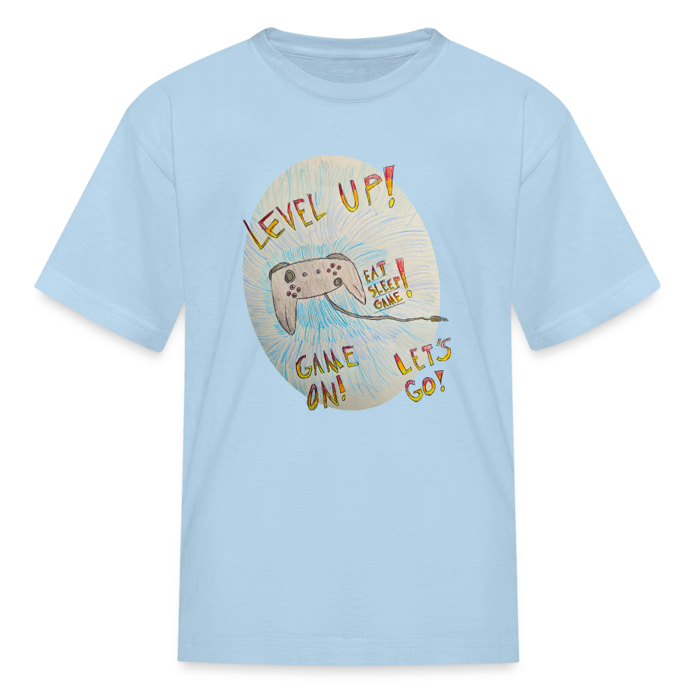 DC26 Wyatt's "Level Up!" T-shirt - powder blue