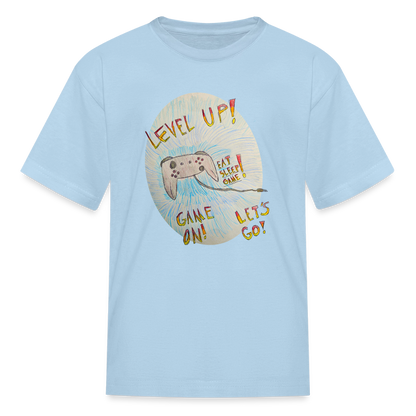 DC26 Wyatt's "Level Up!" T-shirt - powder blue