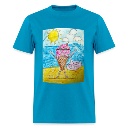 DC26 Peyton's "Ice Cream Sunglasses" T-shirt - turquoise