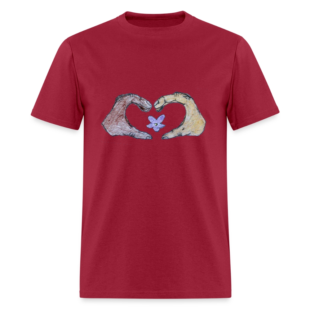 DC25 Gracie's " Heart Hands" T-Shirt - dark red