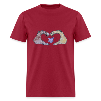 DC25 Gracie's " Heart Hands" T-Shirt - dark red
