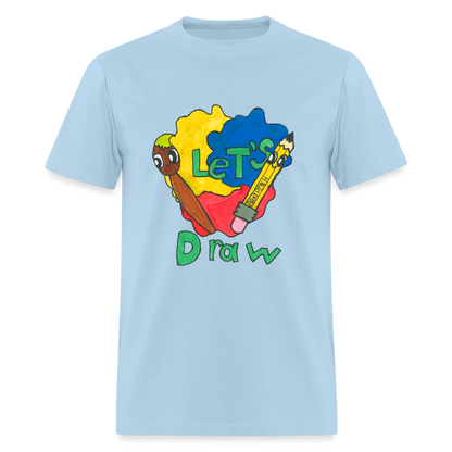 DC25 Brayden's "Let's Draw" T-shirt - powder blue