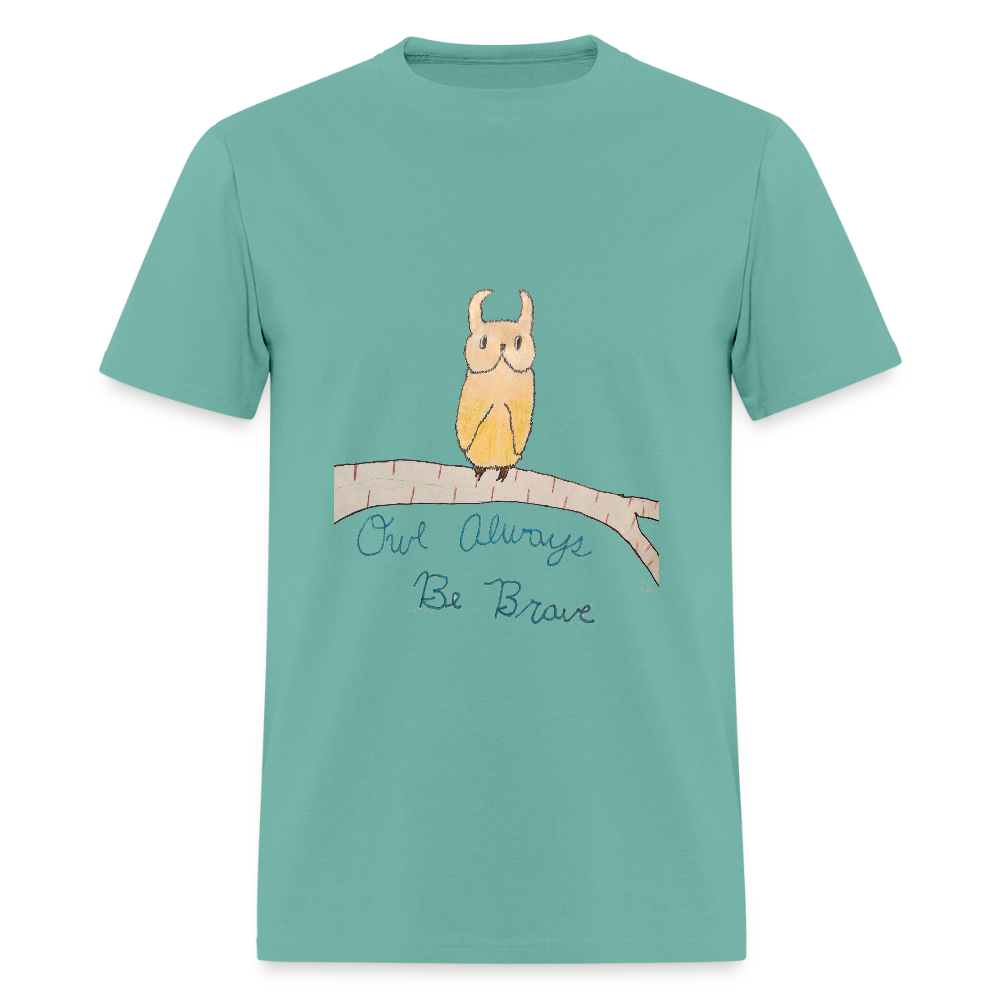 DC25 Bailee's "Owl Always Be Brave" T-shirt - aquatic