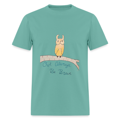 DC25 Bailee's "Owl Always Be Brave" T-shirt - aquatic