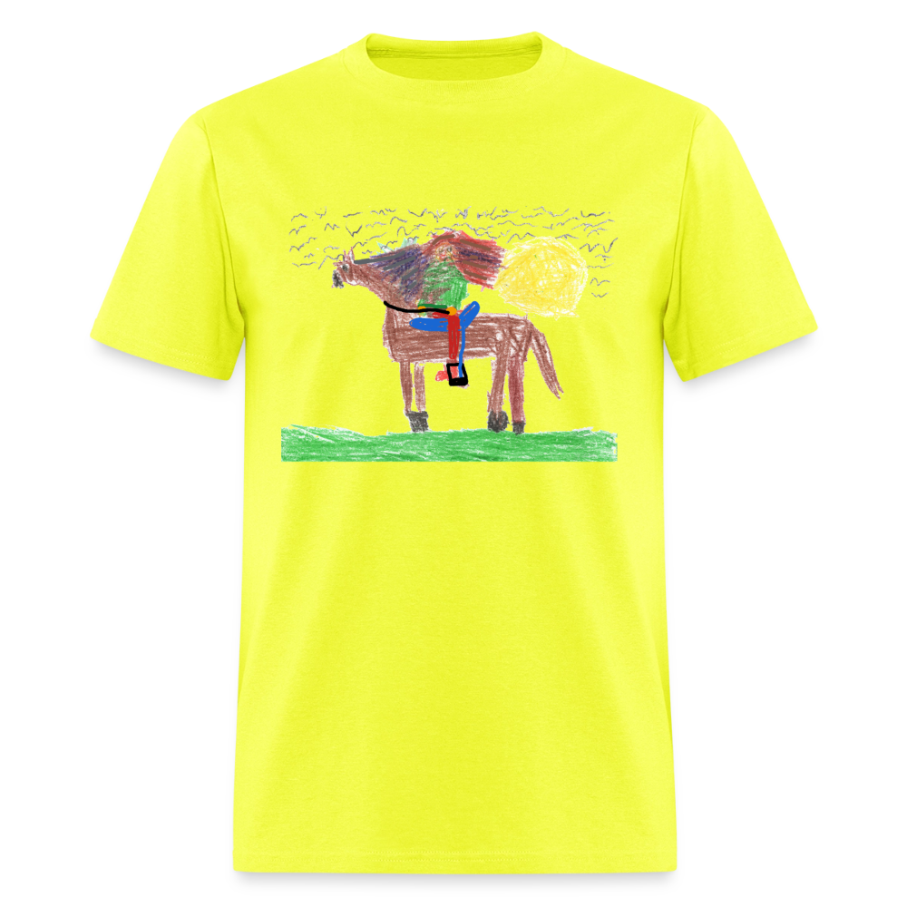 DC26 Evelyn H's "Horse Riding" T-shirt - safety green
