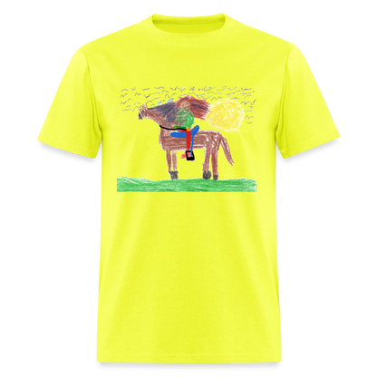 DC26 Evelyn H's "Horse Riding" T-shirt - safety green