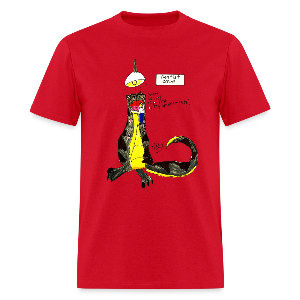 DC26 Callie's "Dino Dentist" T-shirt - red