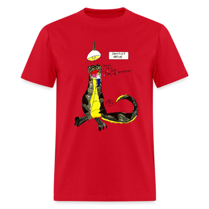 DC26 Callie's "Dino Dentist" T-shirt - red