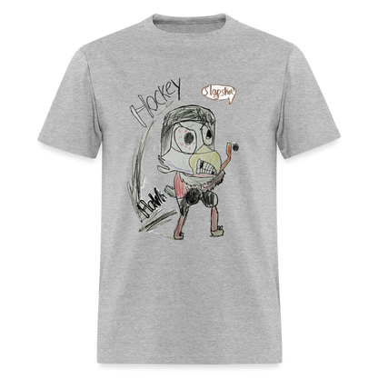 DC26 luca's "Hockey Hawk" T-shirt - heather gray