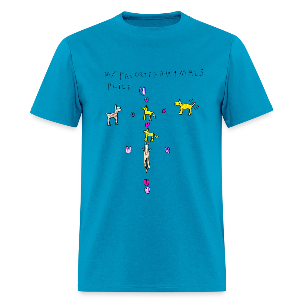 DC26 Alice's "Favorite Animals" T-shirt - turquoise