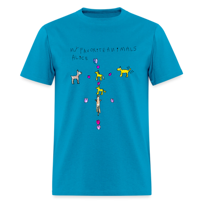 DC26 Alice's "Favorite Animals" T-shirt - turquoise