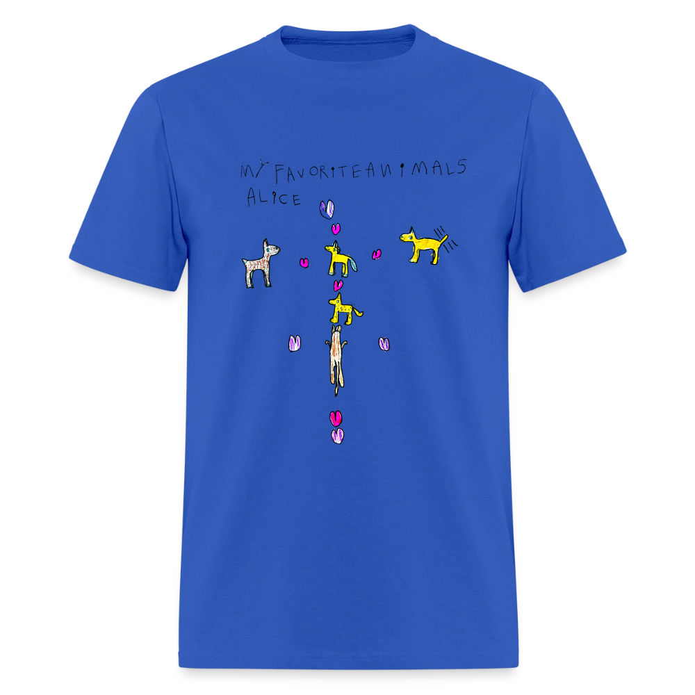 DC26 Alice's "Favorite Animals" T-shirt - royal blue