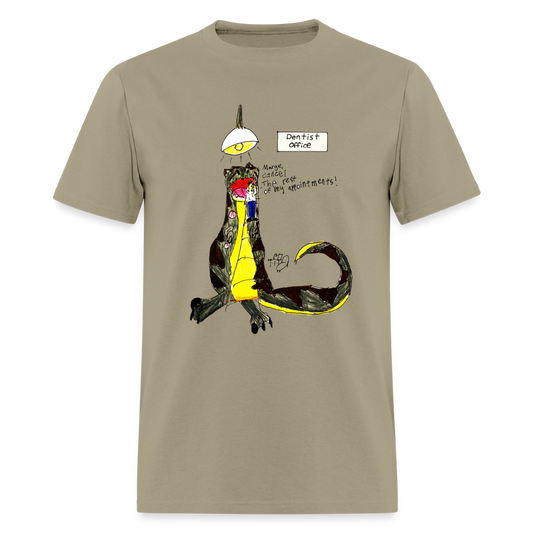 DC26 Callie's "Dino Dentist" T-shirt - khaki