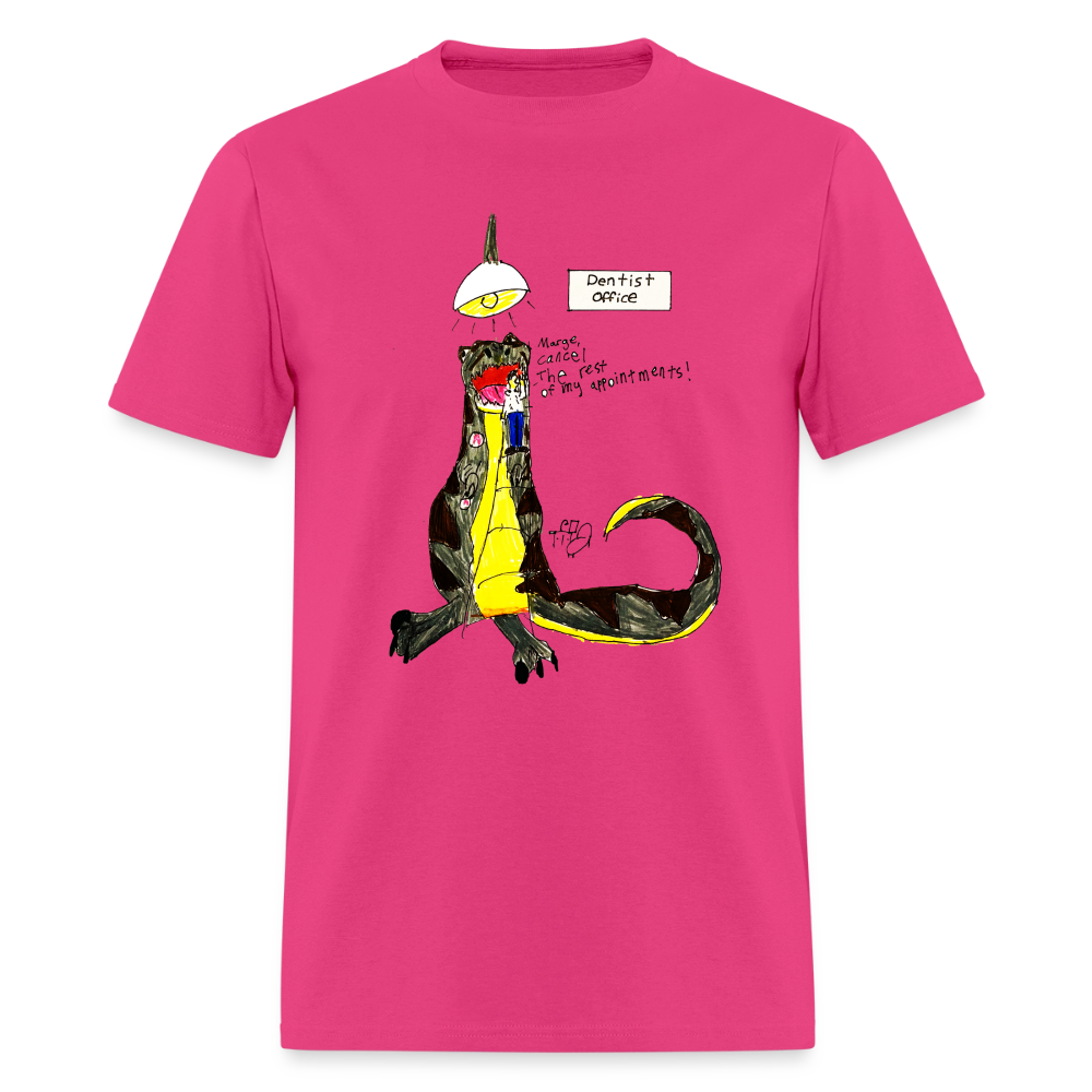 DC26 Callie's "Dino Dentist" T-shirt - fuchsia