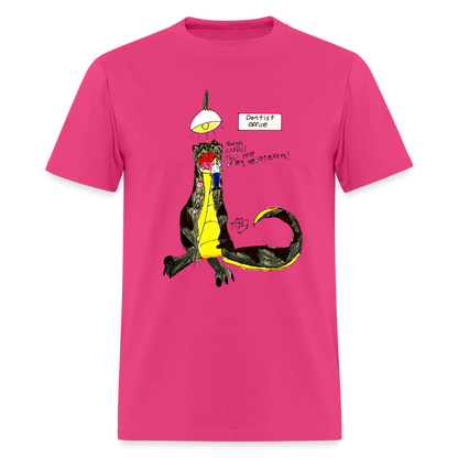 DC26 Callie's "Dino Dentist" T-shirt - fuchsia