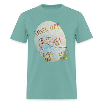 DC26 Wyatt's "Level Up!" T-shirt - aquatic