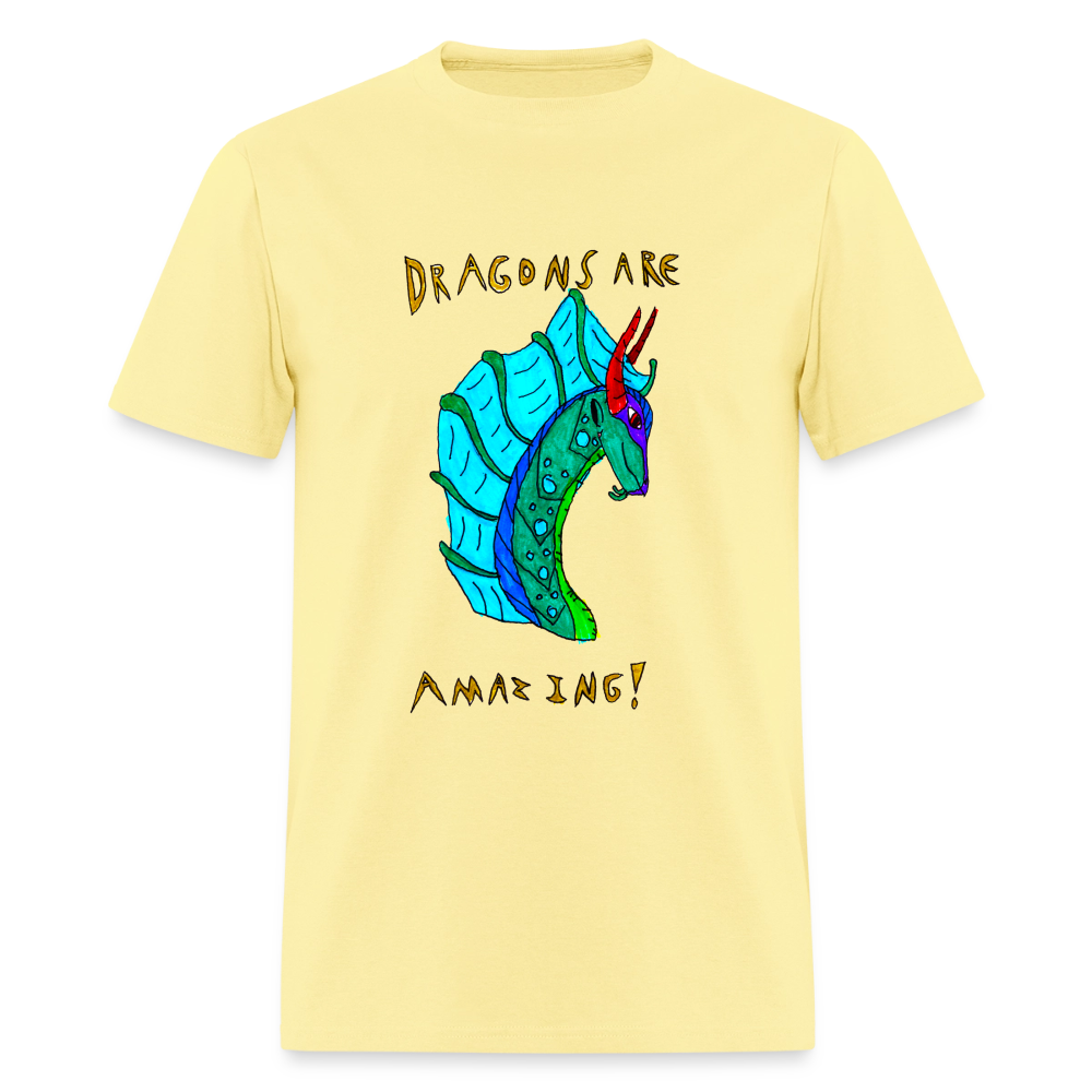 DC26 Reva's "Dragons Are Amazing" T-shirt - cornsilk