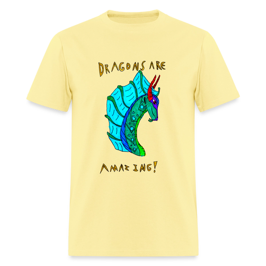 DC26 Reva's "Dragons Are Amazing" T-shirt - cornsilk