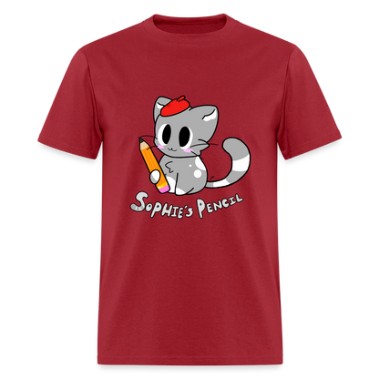 DC26 "Sophie's Pencil" T-shirt - dark red