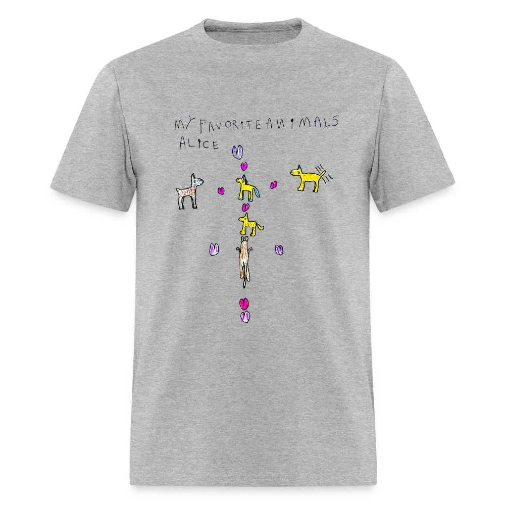 DC26 Alice's "Favorite Animals" T-shirt - heather gray