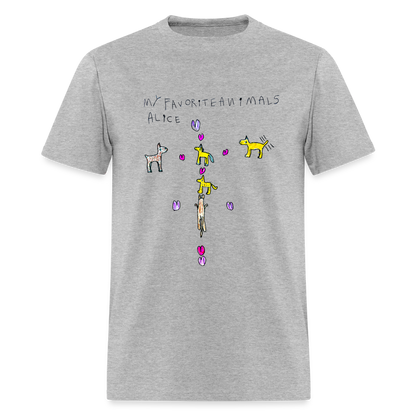 DC26 Alice's "Favorite Animals" T-shirt - heather gray