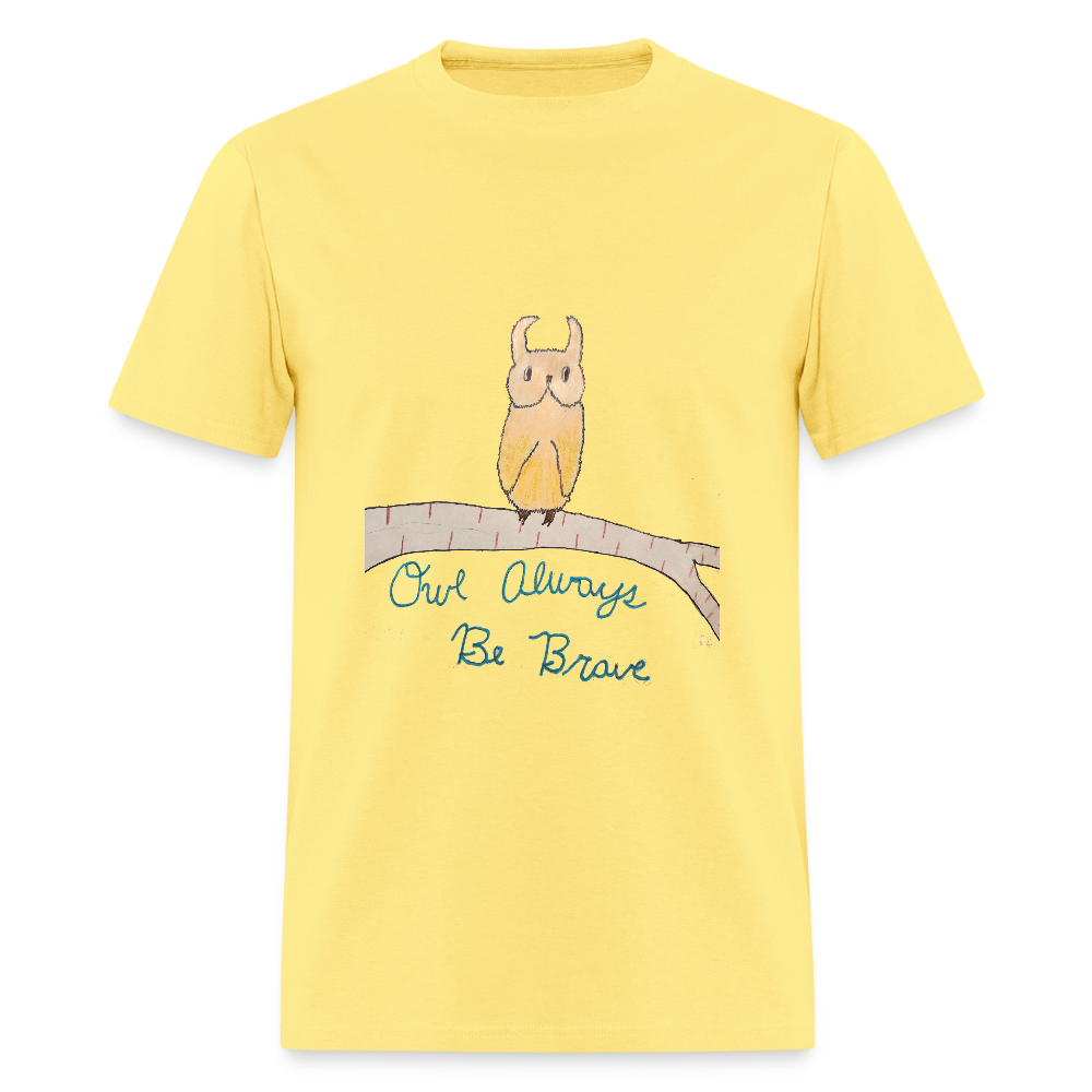 DC25 Bailee's "Owl Always Be Brave" T-shirt - cornsilk
