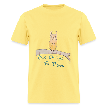 DC25 Bailee's "Owl Always Be Brave" T-shirt - cornsilk