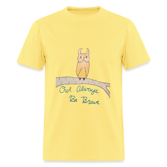 DC25 Bailee's "Owl Always Be Brave" T-shirt - cornsilk