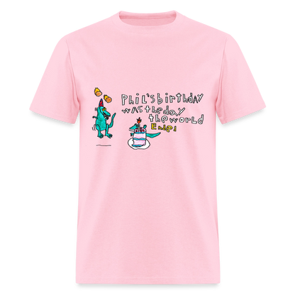 DC26 Patrick's "Dino Birthday Apocalypse" T-shirt - pink