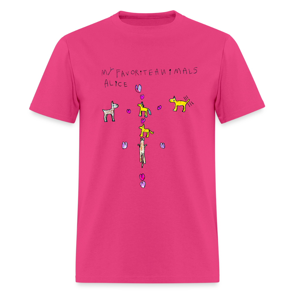 DC26 Alice's "Favorite Animals" T-shirt - fuchsia