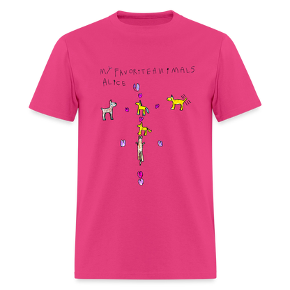 DC26 Alice's "Favorite Animals" T-shirt - fuchsia