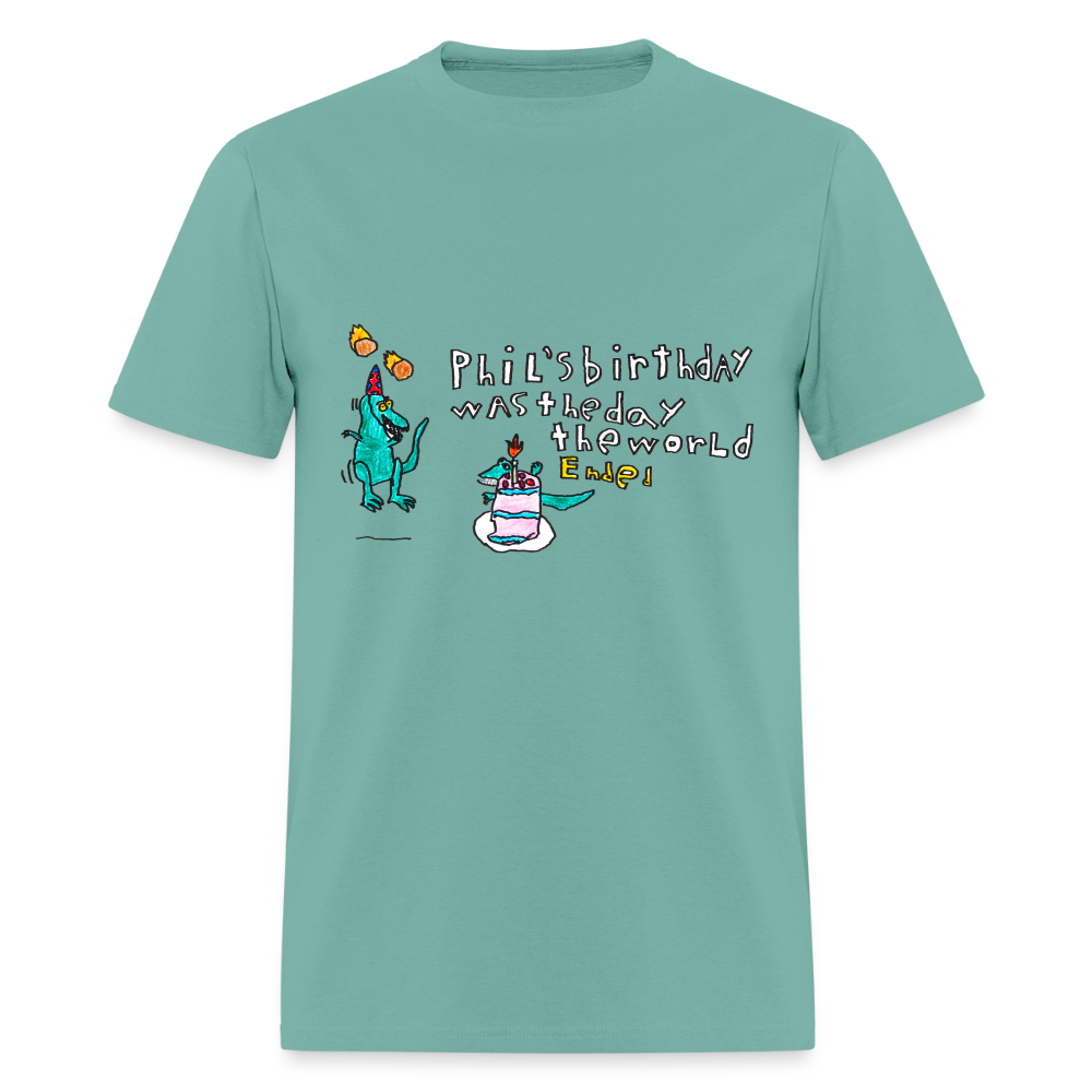 DC26 Patrick's "Dino Birthday Apocalypse" T-shirt - aquatic