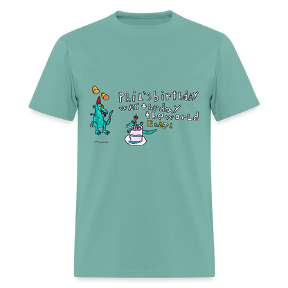 DC26 Patrick's "Dino Birthday Apocalypse" T-shirt - aquatic