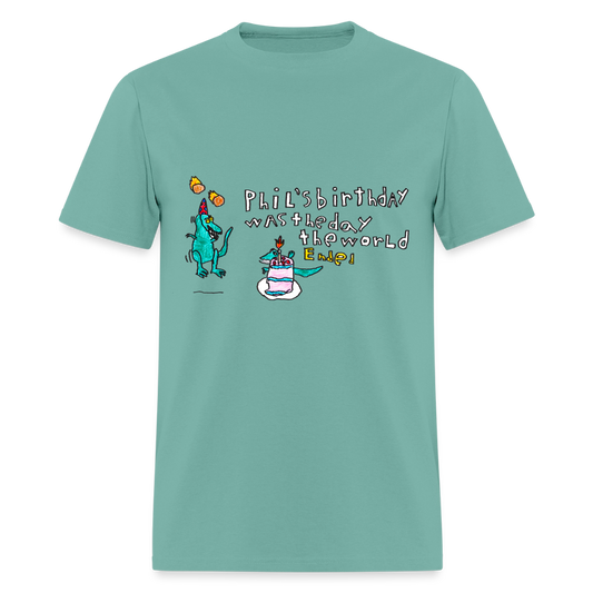 DC26 Patrick's "Dino Birthday Apocalypse" T-shirt - aquatic