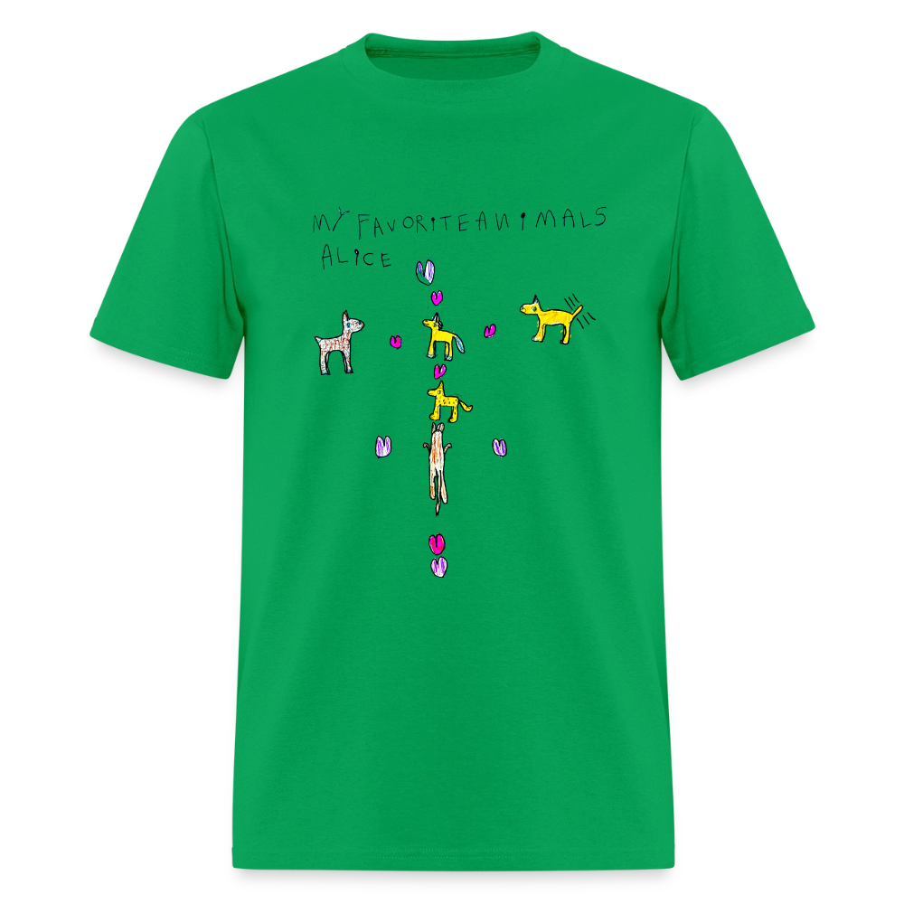 DC26 Alice's "Favorite Animals" T-shirt - bright green