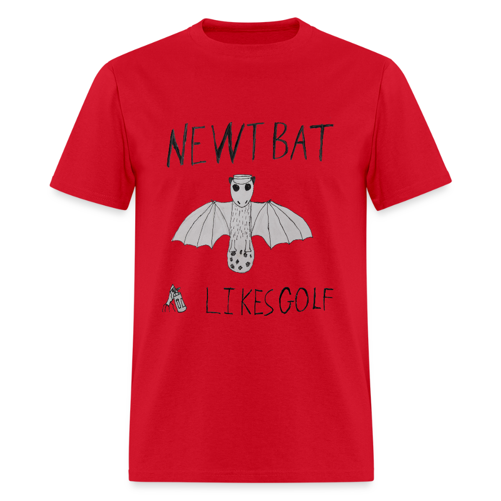 DC25 Oliver W's "Newtbat Likes Golf" T-Shirt - red
