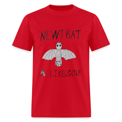 DC25 Oliver W's "Newtbat Likes Golf" T-Shirt - red