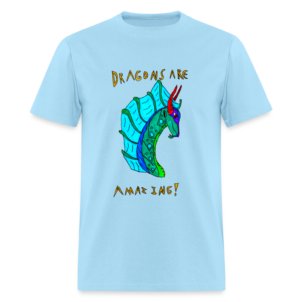 DC26 Reva's "Dragons Are Amazing" T-shirt - powder blue