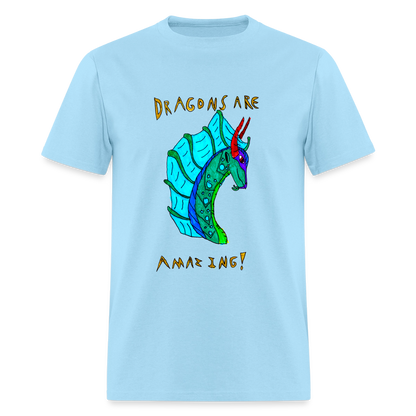 DC26 Reva's "Dragons Are Amazing" T-shirt - powder blue