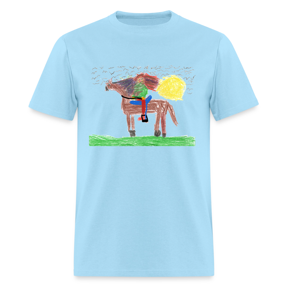 DC26 Evelyn H's "Horse Riding" T-shirt - powder blue