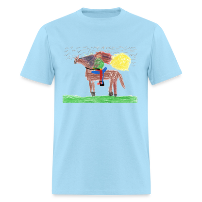 DC26 Evelyn H's "Horse Riding" T-shirt - powder blue