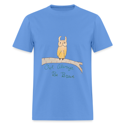 DC25 Bailee's "Owl Always Be Brave" T-shirt - carolina blue