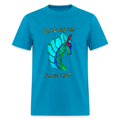DC26 Reva's "Dragons Are Amazing" T-shirt - turquoise